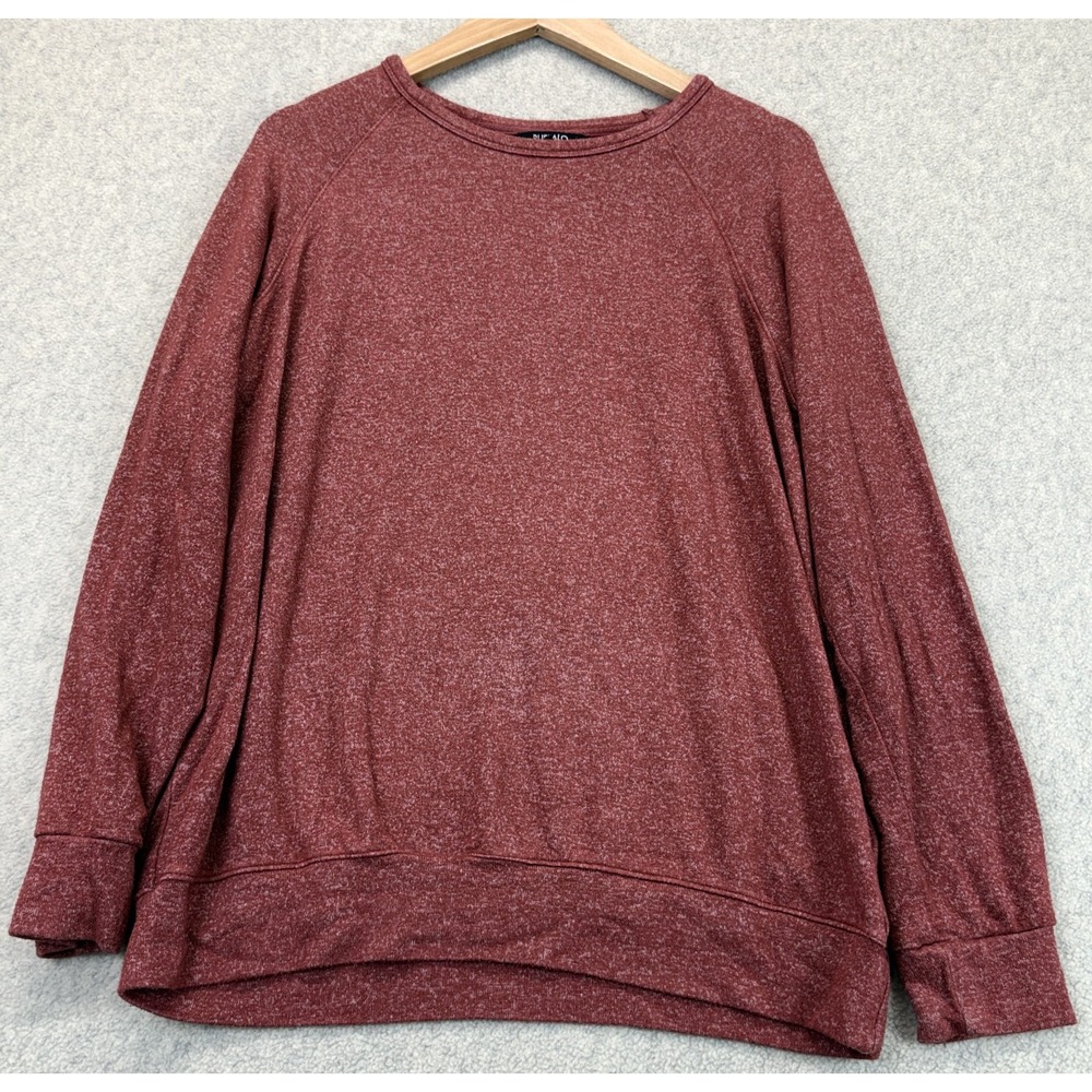 Buffalo David Bitton Womens Crew Neck Sweatshirt Heathered Red Cozy Pullover M